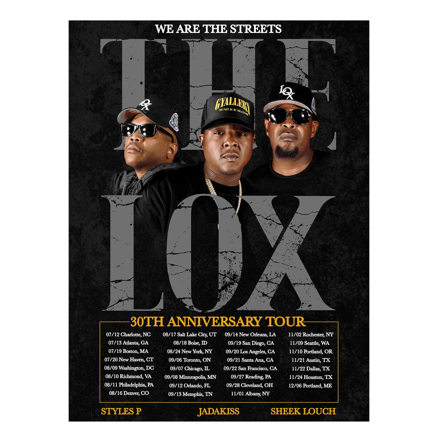The Lox 30 Year Anniversary Tour Poster 18x24 inches